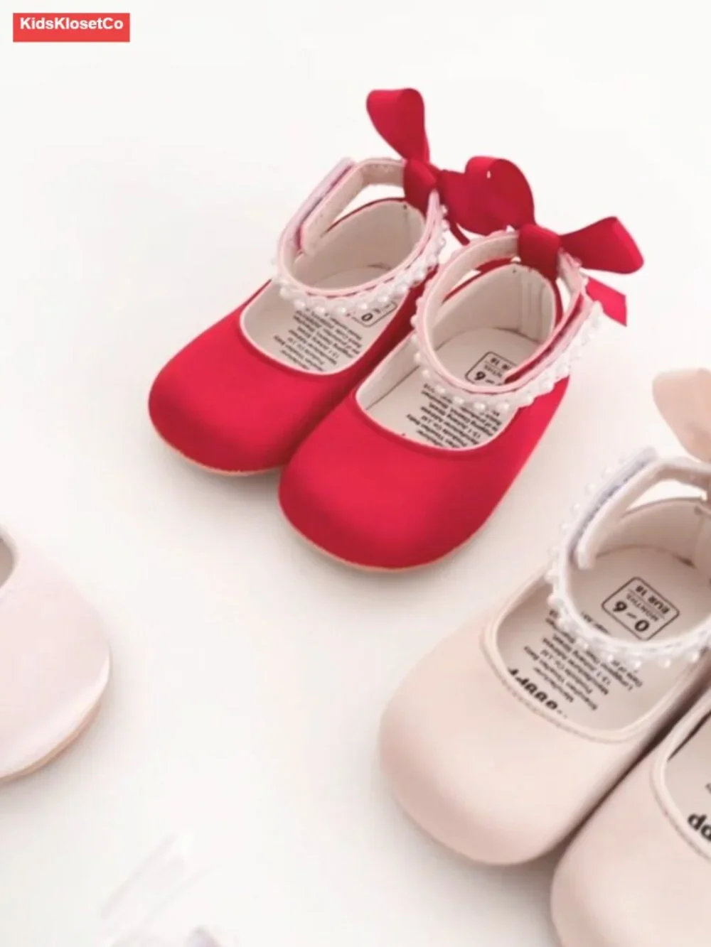 Baby Girls PU Leather Mary Jane Flats Non-Slip Hook & Loop Walking Shoes